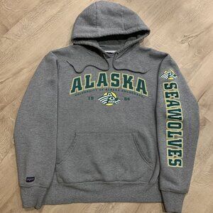 Vintage Jansport UAA University of Alaska Anchorage Hoodie Women's Medium Gray